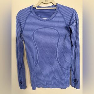 Blue Striped Long Sleeve Top